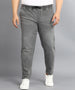 Urbano Plus Men's Light Grey Regular Fit Washed Jogger Jeans Stretchable