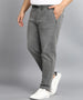 Plus Men's Light Grey Regular Fit Washed Jogger Jeans Stretchable