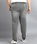 Plus Men's Light Grey Regular Fit Washed Jogger Jeans Stretchable