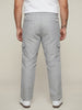 Plus Men's Light Grey Straight Fit Linen Cargo Pants with 6 Pockets