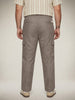 Plus Men's Light Khaki Straight Fit Linen Cargo Pants with 6 Pockets