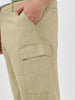 Plus Men's Light Olive Loose Baggy Fit Solid Cargo Chino Pant with 6 Pockets Non-Stretchable