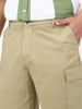 Plus Men's Light Olive Loose Baggy Fit Solid Cargo Chino Pant with 6 Pockets Non-Stretchable