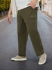 Plus Men's Olive Loose Baggy Fit Solid Cargo Chino Pant with 6 Pockets Non-Stretchable