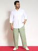 Plus Men's Pista Loose Baggy Fit Solid Cargo Chino Pant with 6 Pockets Non-Stretchable