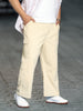 Plus Men's Beige Loose Baggy Fit Cargo Jogger Chino Pant with 6 Pockets Stretchable