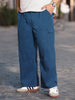 Plus Men's Denim Blue Loose Baggy Fit Cargo Jogger Chino Pant with 6 Pockets Stretchable
