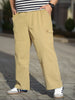 Plus Men's Khaki Loose Baggy Fit Cargo Jogger Chino Pant with 6 Pockets Stretchable