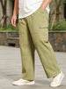 Plus Men's Light Olive Loose Baggy Fit Cargo Jogger Chino Pant with 6 Pockets Stretchable