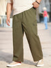 Plus Men's Medium Olive Loose Baggy Fit Cargo Jogger Chino Pant with 6 Pockets Stretchable