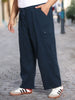 Plus Men's Navy Loose Baggy Fit Cargo Jogger Chino Pant with 6 Pockets Stretchable