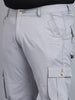 Plus Men's Light Blue Regular Fit Solid Cargo Chino Pant with 6 Pockets