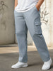 Plus Men's Light Blue Regular Fit Solid Cargo Chino Pant with 6 Pockets