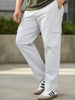 Plus Men's Ice Grey Regular Fit Solid Cargo Chino Pant with 6 Pockets Stretchable
