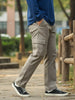 Plus Men's Light Grey Regular Fit Solid Cargo Chino Pant with 6 Pockets Stretchable