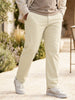 Plus Men's Cream Cotton Regular Fit Casual Chinos Trousers Stretch