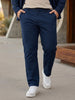Plus Men's Royal Blue Cotton Regular Fit Casual Chinos Trousers Stretch
