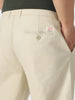 Plus Men's Cream Cotton Regular Fit Casual Chinos Trousers Stretch