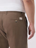 Plus Men's Dark Taupe Cotton Regular Fit Casual Chinos Trousers Stretch