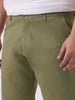 Plus Men's Light Olive Cotton Regular Fit Casual Chinos Trousers Stretch