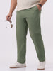 Plus Men's Sage Green Cotton Regular Fit Casual Chinos Trousers Stretch