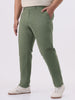 Plus Men's Sage Green Cotton Regular Fit Casual Chinos Trousers Stretch