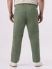 Plus Men's Sage Green Cotton Regular Fit Casual Chinos Trousers Stretch