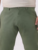 Plus Men's Sage Green Cotton Regular Fit Casual Chinos Trousers Stretch