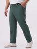 Plus Men's Teal Green Cotton Regular Fit Casual Chinos Trousers Stretch