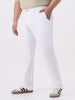 Plus Men's White Cotton Regular Fit Casual Chinos Trousers Stretch