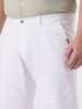 Plus Men's White Cotton Regular Fit Casual Chinos Trousers Stretch