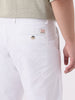 Plus Men's White Cotton Regular Fit Casual Chinos Trousers Stretch