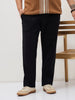 Plus Men's Black Straight Fit Mid Rise Cotton Casual Chinos Trousers Stretch