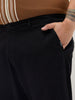 Plus Men's Black Straight Fit Mid Rise Cotton Casual Chinos Trousers Stretch
