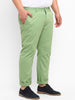 Urbano Plus Men's Green Cotton Light Weight Non-Stretch Regular Fit Casual Trousers