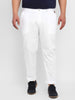 Urbano Plus Men's White Cotton Light Weight Non-Stretch Regular Fit Casual Trousers