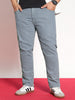 Plus Men's Light Grey Regular Fit Denim Jeans Stretchable