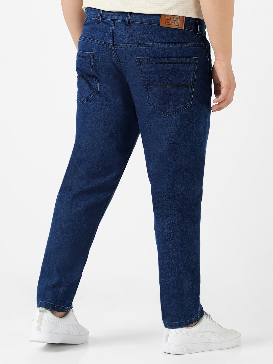 Plus Men's Blue Regular Fit Denim Jeans Stretchable