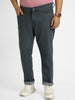Plus Men's Grey Regular Fit Washed Jeans Stretchable