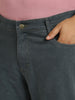 Plus Men's Grey Regular Fit Washed Jeans Stretchable
