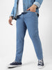 Plus Men's Light Blue Regular Fit Denim Jeans Stretchable