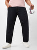 Plus Men's Dark Grey Regular Fit Washed Jeans Stretchable