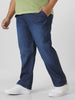 Plus Men's Blue Regular Fit Washed Jeans Stretchable
