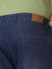 Plus Men's Blue Regular Fit Washed Jeans Stretchable