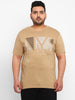 Urbano Plus Men's Brown Graphic Printed Half Sleeve Regular Fit Cotton T-Shirt