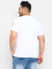 Urbano Plus Men's White Graphic Printed Half Sleeve Regular Fit Cotton T-Shirt