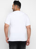 Plus Men's White Graphic Printed Half Sleeve Regular Fit Cotton T-Shirt