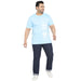 Plus Men's Blue Graphic Printed Half Sleeve Regular Fit Cotton T-Shirt
