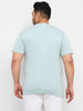 Plus Men's Light Green Graphic Printed Half Sleeve Regular Fit Cotton T-Shirt
