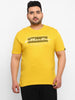Urbano Plus Men's Yellow Graphic Printed Half Sleeve Regular Fit Cotton T-Shirt